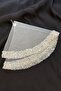 White Bridal Handkerchief Halay Handkerchief Elegant Water Stone Sequin Beaded Sequin Sequin - 4