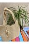 Cream Colored Tasseled Tote Straw Bag - 6