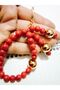 Red Coral Stone Sport Model Keychain Natural Stone - 2