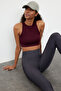 Mürdüm Seamless/Dikişsiz Fitilli ve Hafif Destekli/Şekillendirici Örme Spor Sütyeni TWOSS21SS0024 - 2
