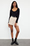 Black Pool Collar Fitted/Close-Fitting Knitted Blouse Twoaw25Bz00025 - 2