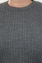 Anthracite Corded Crew Neck Knitwear Sweater Tbbaw25An00043 - 4