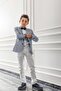 Jacket, Shirt, Trousers with Bow Tie 4-Piece Children's Junior Suit Graduation Prom Eid Wedding Groom Suit - 3