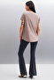 Samantha Women's 100% Organic Cotton Comfort Fit Long Back Basic Knitted Mink T-Shirt - 5