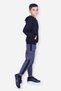 Flat Kangaroo Pocket Hooded Cargo Pocket Boy's Bottom-Top Set - 3