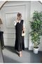 Black Crepe Hijab Ruffled Gilet - 3