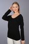 Black Back Detailed Gather Sleeve Blouse - 2