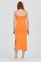 Light Orange Rope Strap Slit Slim Fit Dress - 5
