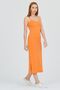 Light Orange Rope Strap Slit Slim Fit Dress - 3