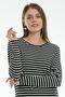 Striped Crew Neck 100% Cotton Sports Dress - 2