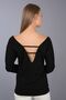 Black Back Detailed Gather Sleeve Blouse - 3
