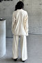 Women's Ecru Shirt Collar Buttoned Hijab Bottom-Top Knitwear Set - 5