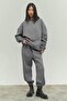 WOMEN'S THICK WINTER 3 YARN GRAY Tracksuit SET - 2