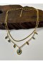 Stylish Turquoise Stone and Leaf Lucky Necklace