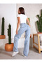 BUCHA JEANS LONG LENGTH HIGH WAIST STRAIGHT FIT JEAN PALAZZO - 6