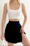 Women's Pleated Navy Blue Mini Skirt with Shorts