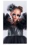 April 23 Tutu Pompom Sleeves Dress - Children's Evening Dress (Black Pullu)