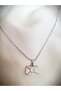Silver Color White Heart Mini Letter Necklace