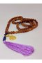 Tibetan Style Handmade Mala Necklace with Rudraksha Seed Purple Tassel Tree of Life Device 108 Pieces - 5