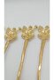 Set of 6 Gold Teaspoon Japanese Rose - 6