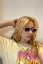 Unisex Women Men Uv400 Protected Cream Brown Square Rectangle Image Sunglasses - 2