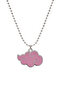 Naruto Anime Akatsuki Cloud Necklace - Pink Enamel Silver Color with Ball Chain - 2