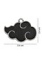 Naruto Anime Akatsuki Cloud Necklace - Black Enamel - with Silver Color Ball Chain - 3