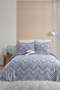 Petra Bedspread Set Double Size Linen Look 3 Pieces (240X230 cm) Navy Blue