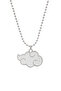Naruto Anime Akatsuki Cloud Necklace - White Enamel Silver Color with Ball Chain - 2