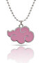 Naruto Anime Akatsuki Cloud Necklace - Pink Enamel Silver Color with Ball Chain