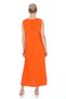 Women's 100% Linen V-Neck Buttoned Long Dress Orange - 5