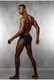 Men's Black Modal Slip with Lettering on the Edge C5T1N2O1 - 2