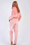 Women's Cotton Welsoft Fleece Collar Half-Zip Drop-Shoulder Long Sleeve Pajama Set
304030 - 4
