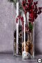 Delizli Handcrafted 2-Piece 10 cm 30+40 cm - Handcrafted Cylinder Vase Glass Thick Base Largest Size
