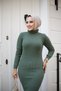 Women's Dress Hijab Clothing Turtleneck and Slim Fit Knitwear Pencil Dress - 4