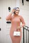 Women's Dress Hijab Clothing Turtleneck and Slim Fit Knitwear Pencil Dress