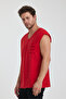 V-Neck Dirty Cut Detailed Pocketed Zero Sleeve T-Shirt Comfortable Cut - 6