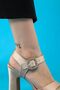 Jasmine Women's Platform Heeled Shoes Beige Satin - 5