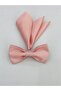 69 Powder Pink / Dupont Woven Handkerchief Bow Tie Set.