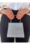 Women's Silver Evening Dress Clutch Portfolio Handbag Wedding Engagement Evening Bag - 4