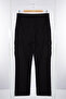 Siyah Kargo Cepli Baggy Kalıp %100 Pamuklu Gabardin Rahat Pantolon TMNSS24PL00021 - 7