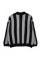 Black Gray Striped Zip Collar Knitwear Sweater Tbbaw25An00028 - 7