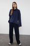 Navy Blue Wide Fit Soft Textured Knitwear Sweater Twoaw23Kz0054 - 2