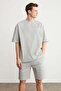 Colombia Men's 2-Piece Set Comfort Fit Relaxed Fit Letter Embroidered Unbrushed Gray Melange Tracksuit Set