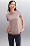 Samantha Women's 100% Organic Cotton Comfort Fit Long Back Basic Knitted Mink T-Shirt - 3