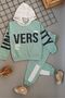 Green Vers Written Double Children's Tracksuit Set 1-2-3-4-5 Years - 2