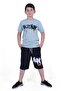 Hicet Hunk Printed Boys' Short Sleeve Double Pocket Mint Green Summer Suit - 6