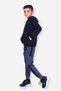 Flat Kangaroo Pocket Hooded Cargo Pocket Boy's Bottom-Top Set - 2