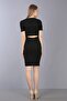 Black U-Neck Camisole Cut Out Dress - 3