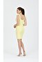 Light Yellow Ottoman Narrow Fit Mini Dress - 5